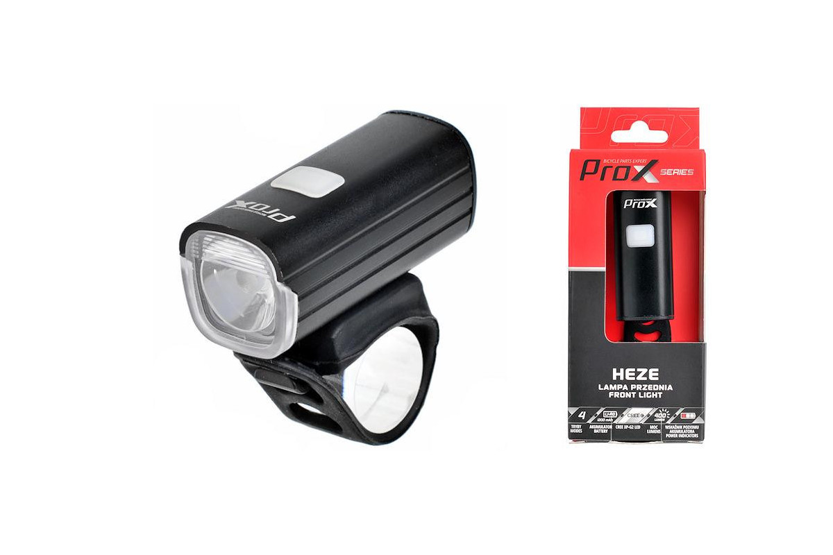 Lampa przód prox heze 400lm, 1200mah, usb-c, dual distance Lampa przód prox heze 400lm, 1200mah, usb-c, dual distance