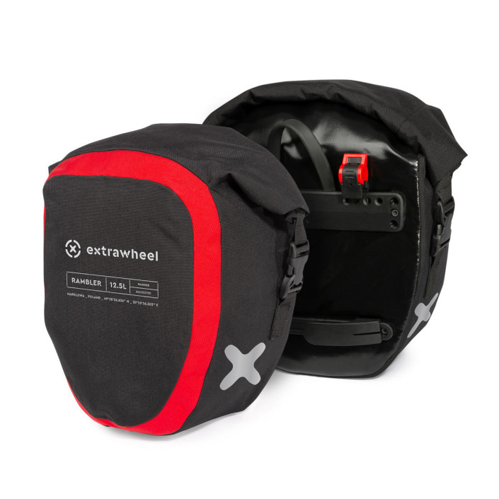 EXTRAWHEEL SAKWY UNIWERSALNE RAMBLER POLYESTER BLACK/RED 25L